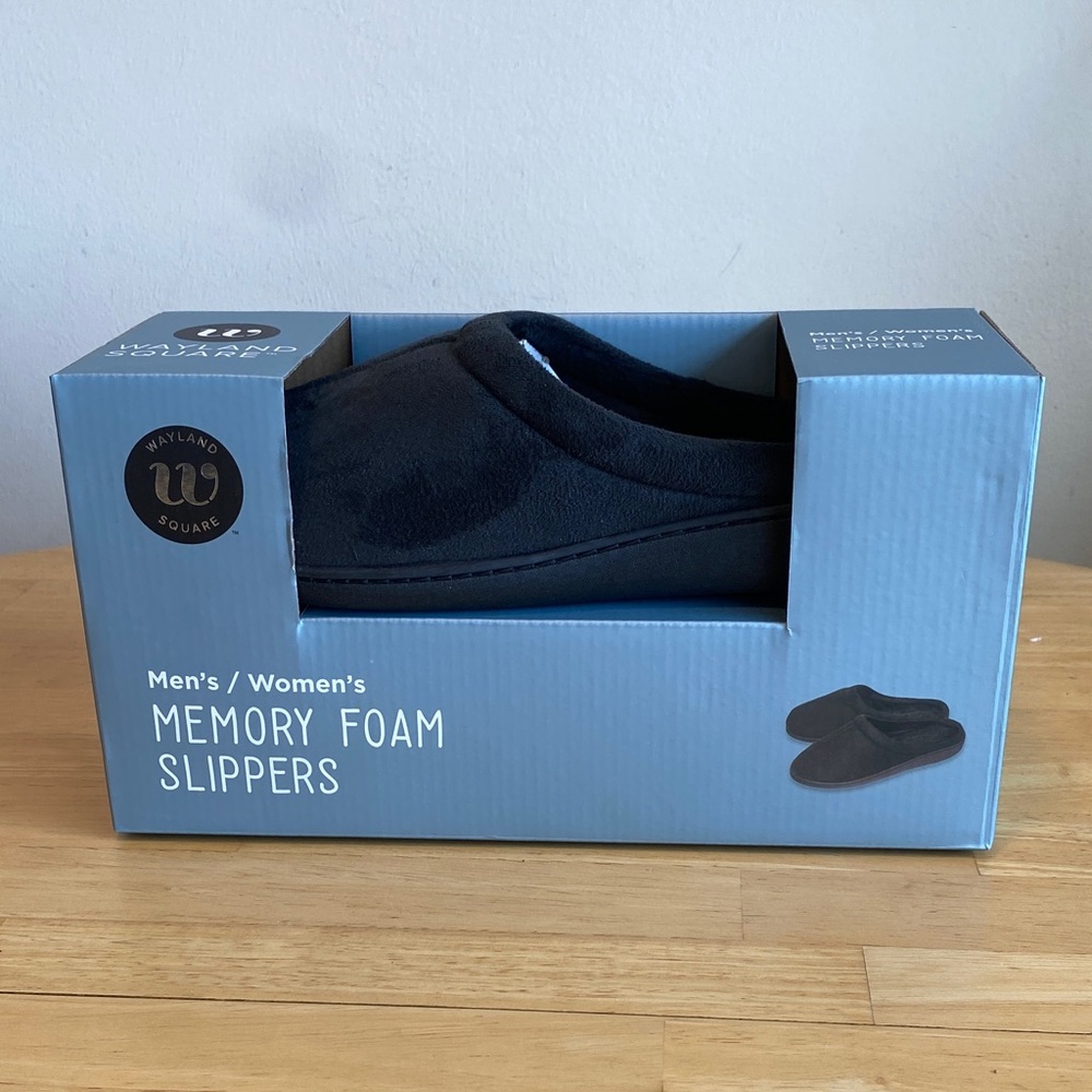 Wayland Square Black Memory Foam Slippers for Women